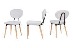 Vilinze Akdeniz Sandalye Golf Mutfak Masası Takımı - 70x70+70 cm Naturel - 2 Adet