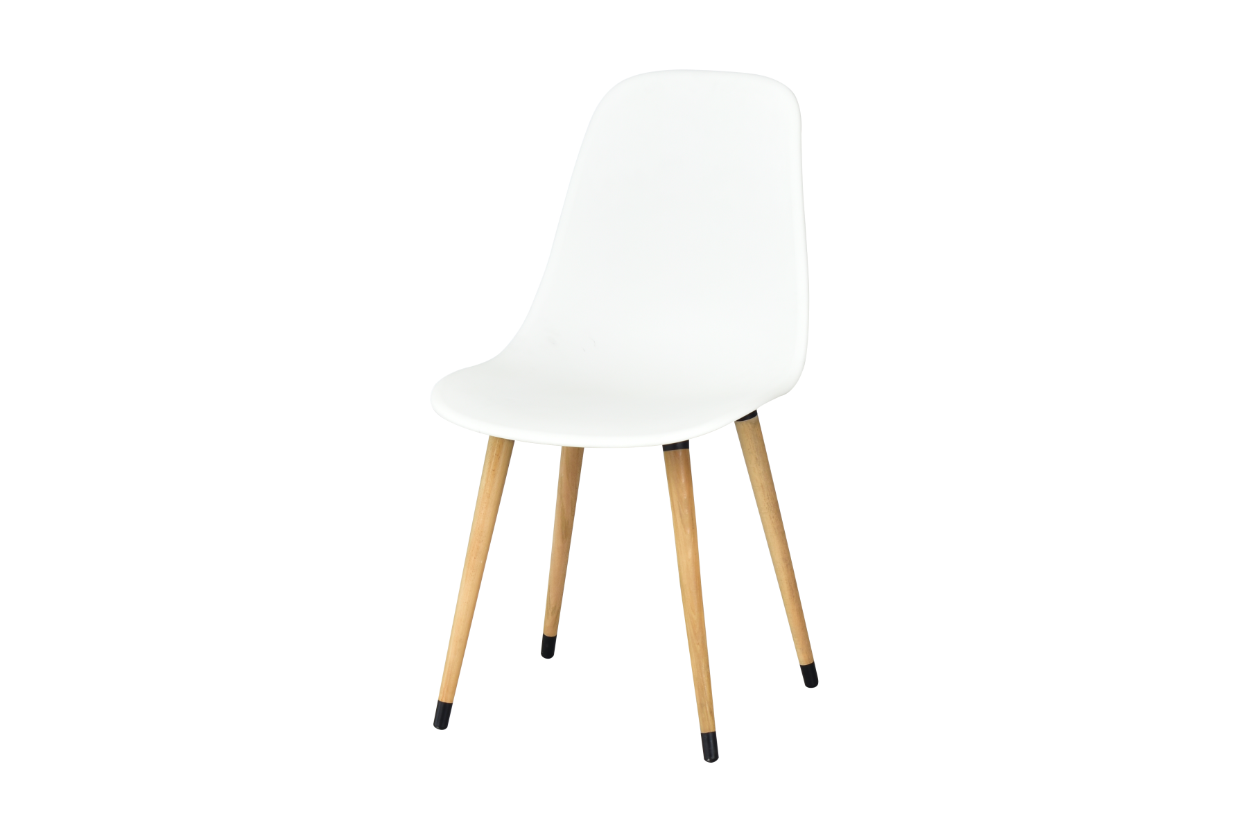 Vilinze Eames Ahşap Ayak Plastik Beyaz Sandalye