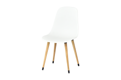 Vilinze Eames Ahşap Ayak Plastik Beyaz Sandalye