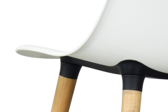 Vilinze Eames Ahşap Ayak Plastik Beyaz Sandalye Naturel