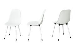 Vilinze Eames Ahşap Ayak Plastik Beyaz Sandalye Beyaz