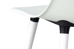 Vilinze Eames Ahşap Ayak Plastik Beyaz Sandalye Beyaz