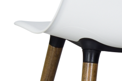 Vilinze Eames Ahşap Ayak Plastik Beyaz Sandalye Kestane