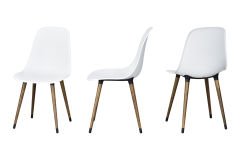 Vilinze Eames Ahşap Ayak Plastik Beyaz Sandalye Kestane