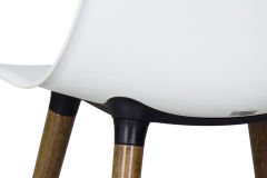 Vilinze Eames Ahşap Ayak Plastik Beyaz Sandalye Kestane