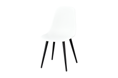 Vilinze Eames Ahşap Ayak Plastik Beyaz Sandalye Siyah