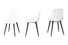 Vilinze Eames Ahşap Ayak Plastik Beyaz Sandalye Siyah