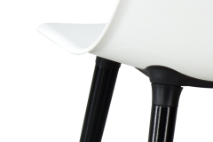 Vilinze Eames Ahşap Ayak Plastik Beyaz Sandalye Siyah