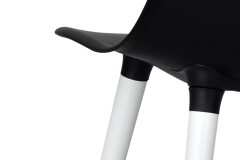 Vilinze Eames Ahşap Ayak Plastik Siyah Sandalye Beyaz