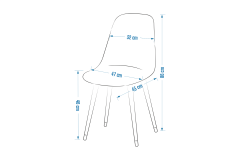 Vilinze Eames Ahşap Ayak Plastik Siyah Sandalye Beyaz