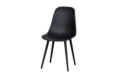 Vilinze Eames Ahşap Ayak Plastik Siyah Sandalye Siyah