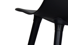 Vilinze Eames Ahşap Ayak Plastik Siyah Sandalye Siyah