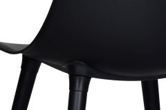 Vilinze Eames Ahşap Ayak Plastik Siyah Sandalye Siyah