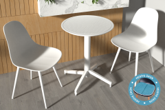 Vilinze Tilia Plastik Bahçe Balkon Bistro Seti Katlanır Masa 60*60 cm