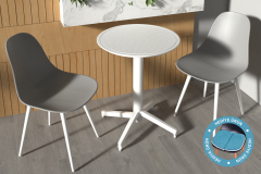 Vilinze Tilia Plastik Bahçe Balkon Bistro Seti Katlanır Masa 60*60 cm
