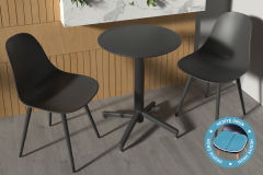 Vilinze Tilia Plastik Bahçe Balkon Bistro Seti Katlanır Masa 60*60 cm