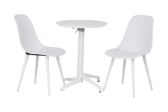 Vilinze Tilia Plastik Bahçe Balkon Bistro Seti Katlanır Masa 60*60 cm Beyaz