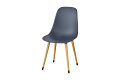 Vilinze Eames Ahşap Ayak Plastik Antrasit Sandalye Naturel