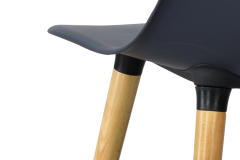 Vilinze Eames Ahşap Ayak Plastik Antrasit Sandalye Naturel