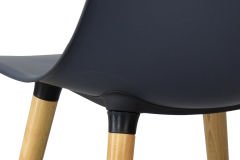 Vilinze Eames Ahşap Ayak Plastik Antrasit Sandalye Naturel