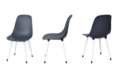 Vilinze Eames Ahşap Ayak Plastik Antrasit Sandalye Beyaz