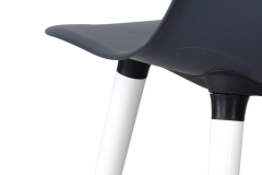 Vilinze Eames Ahşap Ayak Plastik Antrasit Sandalye Beyaz