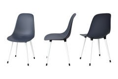 Vilinze Eames Ahşap Ayak Plastik Antrasit Sandalye Beyaz