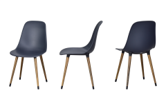 Vilinze Eames Ahşap Ayak Plastik Antrasit Sandalye Kestane