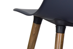 Vilinze Eames Ahşap Ayak Plastik Antrasit Sandalye Kestane