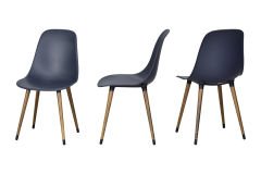 Vilinze Eames Ahşap Ayak Plastik Antrasit Sandalye Kestane