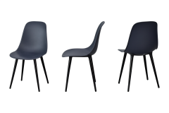 Vilinze Eames Ahşap Ayak Plastik Antrasit Sandalye Siyah