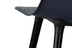 Vilinze Eames Ahşap Ayak Plastik Antrasit Sandalye Siyah