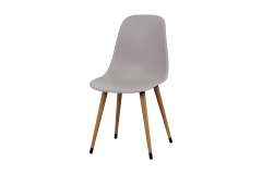 Vilinze Eames Ahşap Ayak Plastik Gri Sandalye
