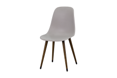 Vilinze Eames Ahşap Ayak Plastik Gri Sandalye