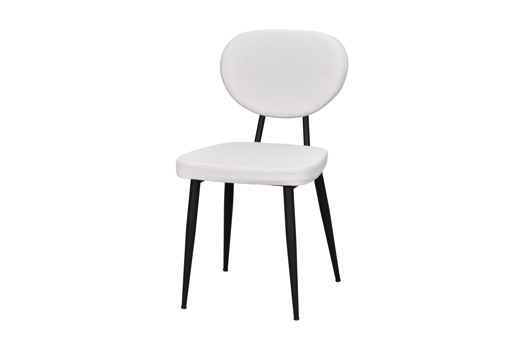 Vilinze Deniz Metal Siyah Ayak Teddy Sandalye Beyaz