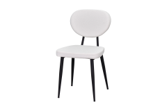 Vilinze Deniz Metal Siyah Ayak Teddy Sandalye Beyaz