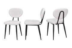 Vilinze Deniz Metal Siyah Ayak Teddy Sandalye Beyaz