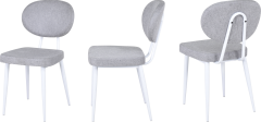 Deniz Sandalye Payas Metal Ayak Mutfak Bahçe Balkon Bistro ve Cafe Masa Takımı 70x70 Cm Açık Gri - Beyaz/Naturel