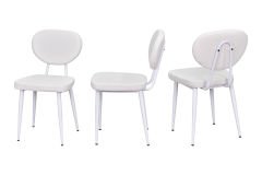 Vilinze Deniz Metal Beyaz Ayak Teddy Sandalye Beyaz