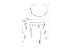 Vilinze Deniz Metal Siyah Ayak Sigma Sandalye