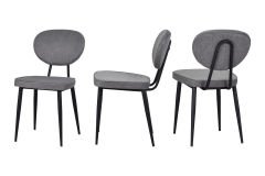 Vilinze Deniz Metal Siyah Ayak Sigma Sandalye Gri