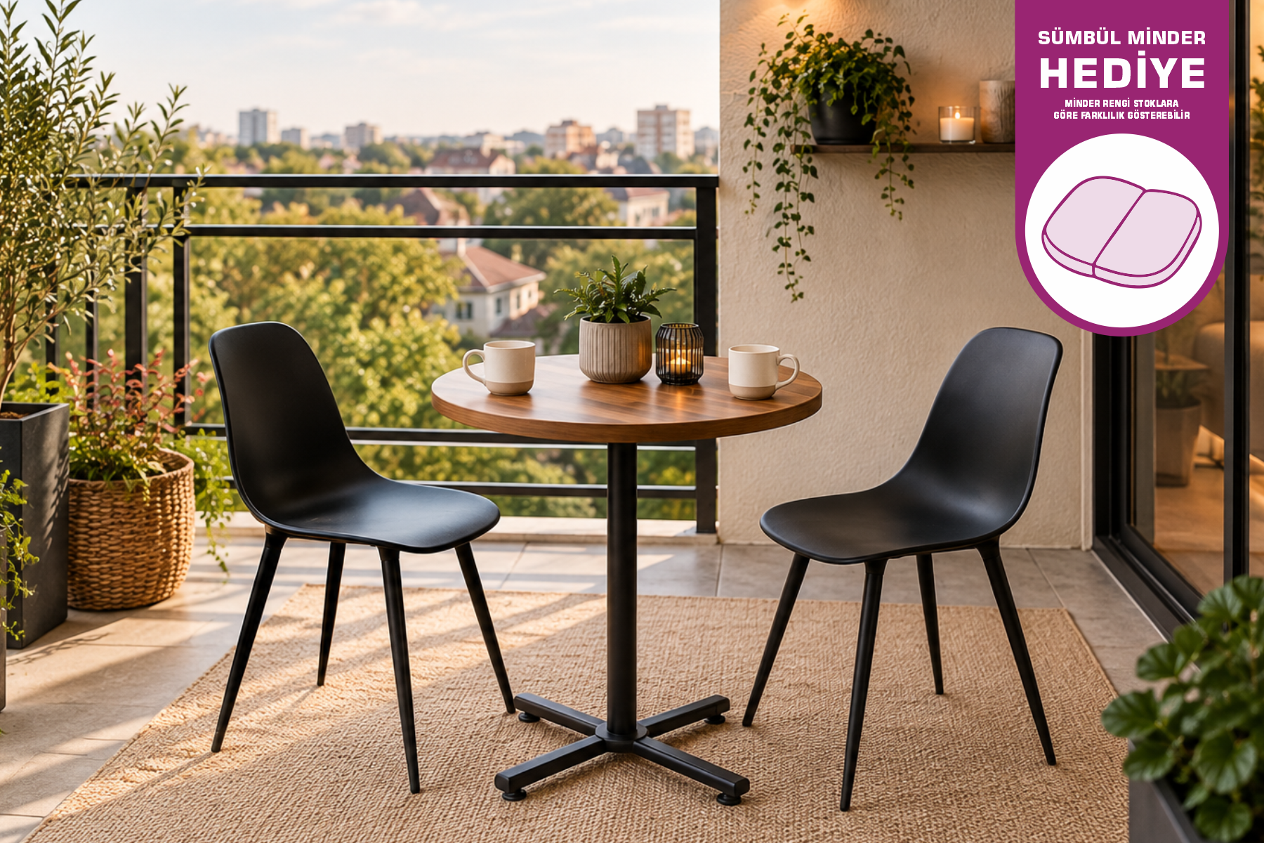 Eames Sandalye Payas Metal Ayak Mutfak Bahçe Balkon Bistro ve Cafe Masa Takımı 70x70 Cm