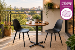 Eames Sandalye Payas Metal Ayak Mutfak Bahçe Balkon Bistro ve Cafe Masa Takımı 70x70 Cm