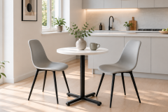 Eames Sandalye Payas Metal Ayak Mutfak Bahçe Balkon Bistro ve Cafe Masa Takımı 70x70 Cm