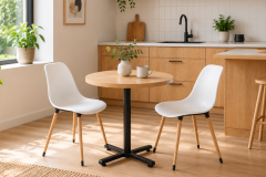 Eames Sandalye Payas Metal Ayak Mutfak Bahçe Balkon Bistro ve Cafe Masa Takımı 70x70 Cm