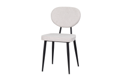 Vilinze Deniz Metal Siyah Ayak Sigma Sandalye Beyaz