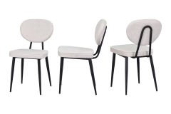 Vilinze Deniz Metal Siyah Ayak Sigma Sandalye Beyaz