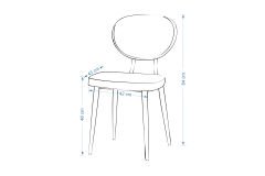 Vilinze Deniz Metal Siyah Ayak Sigma Sandalye Beyaz