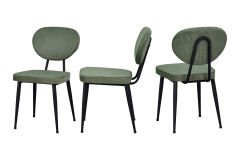 Vilinze Deniz Metal Siyah Ayak Sigma Sandalye Yeşil