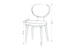 Deniz Metal Beyaz Ayak Sigma Sandalye Gri